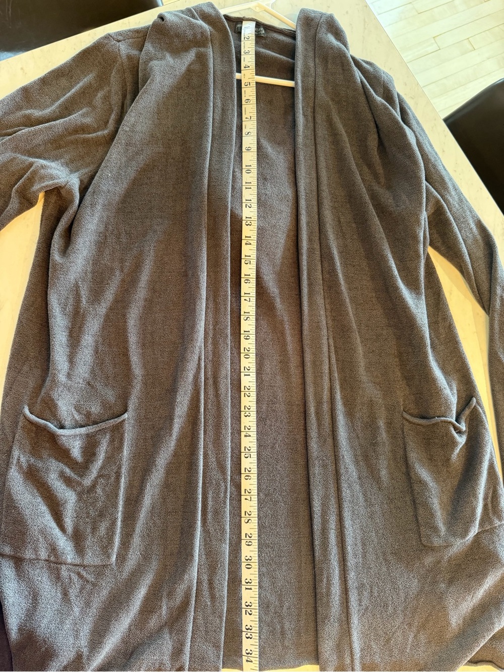 Barefoot Dreams Cozy Chic Ultra Lite Women's Charcoal Hooded Cardigan Size XL - Picture 3 of 7